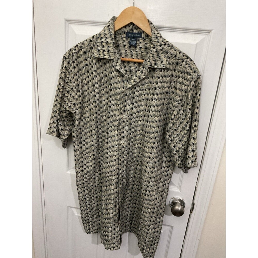George Martin Men's Short Sleeve Patterned Shirt - Medium